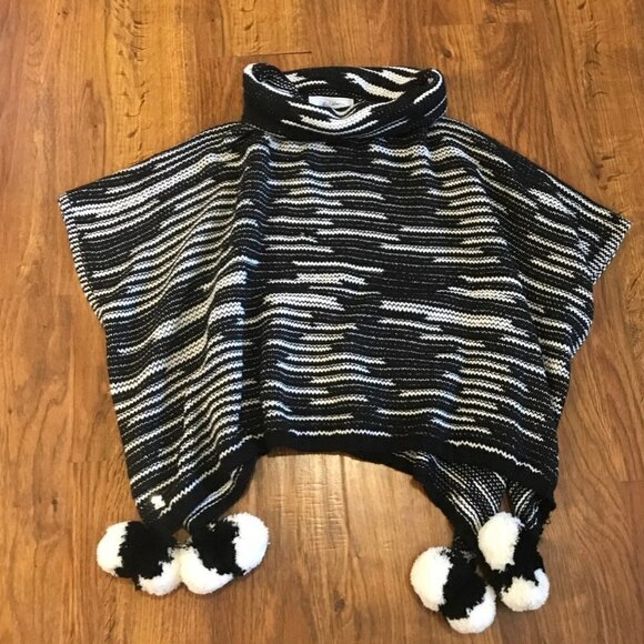 Libby Edelman sweater poncho pom pom - Picture 1 of 3